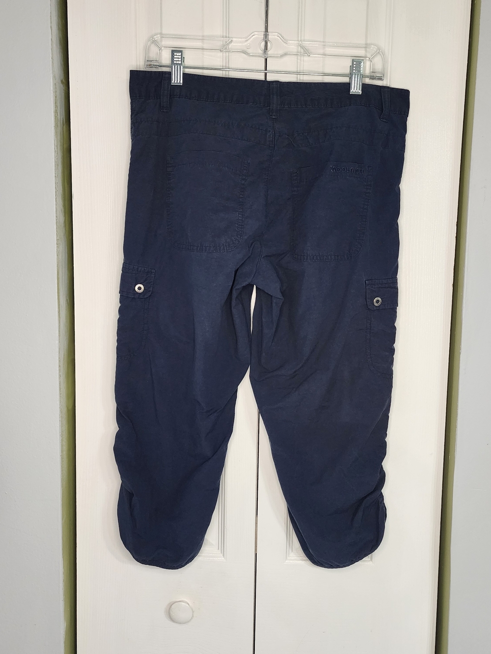 Womens Dark Navy Capri Cargo Pants with Secure Side Pockets Cotton Blend Gorp